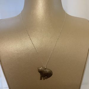 Cute Vintage Cat necklace sterling 925 chain
